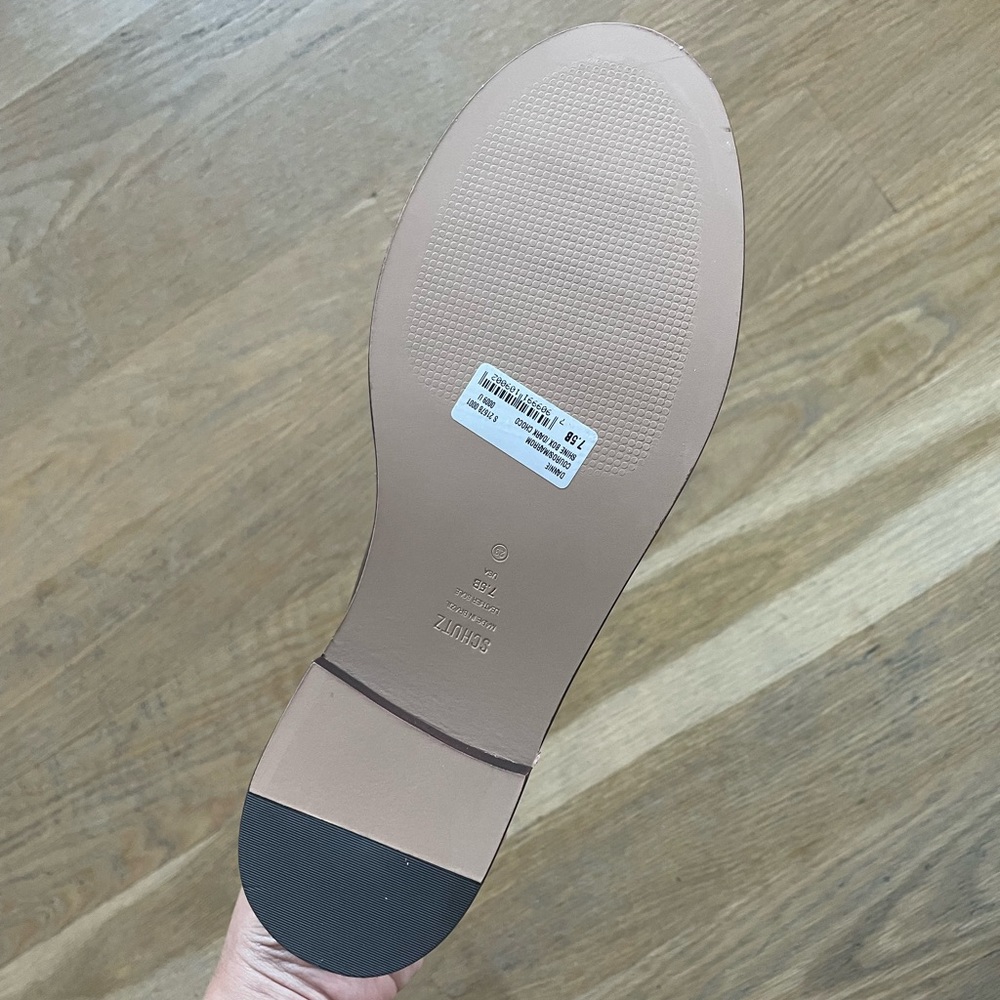 SCHUTZ dark chocolate real leather loafers/flats brand new with the tag and box. - Picture 2 of 5